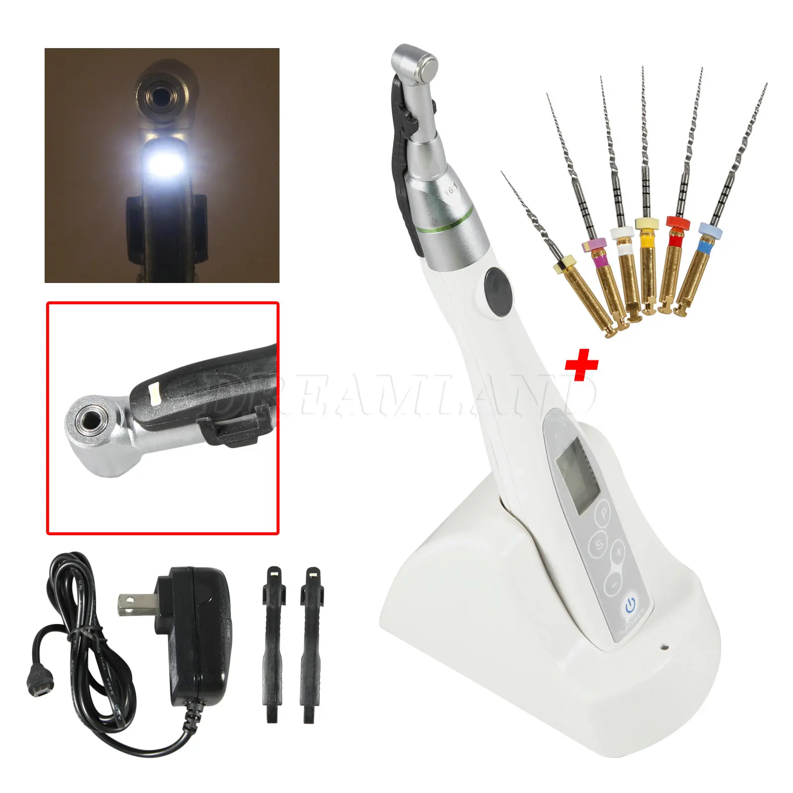 Dental LED Wireless Endo Motor Treatment 16:1 Contra Angle Handpiece For dental Engine Use  & Files