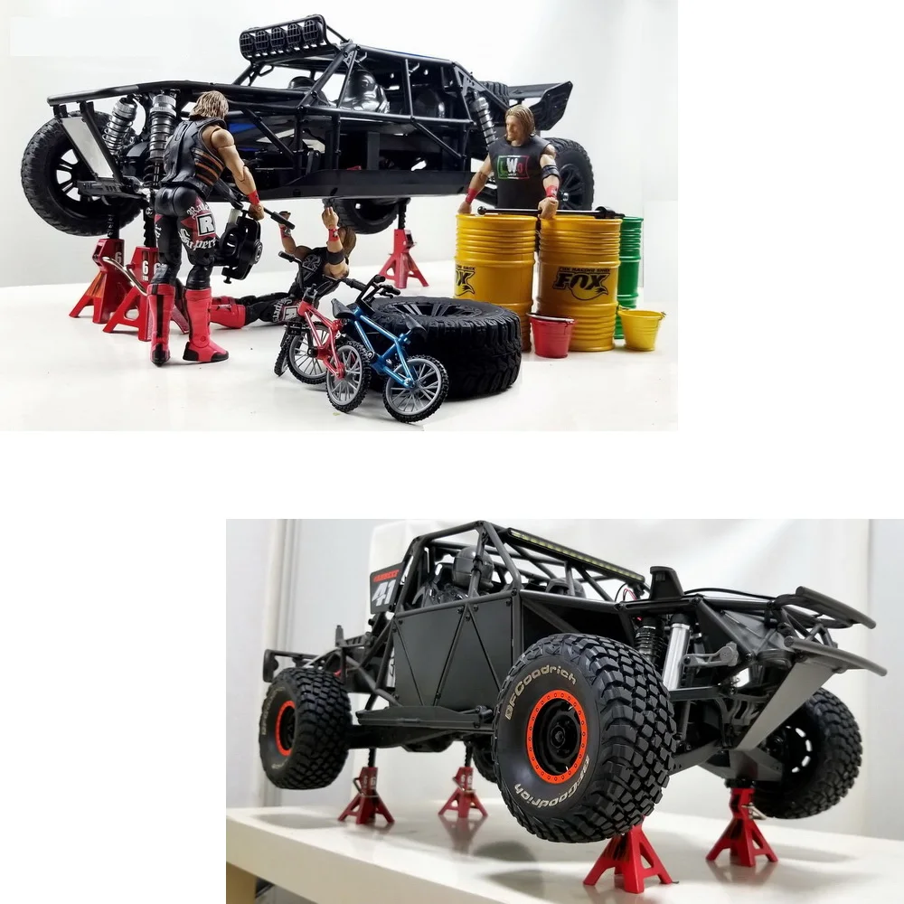 금속 높이 조절 가능 3T 6T 잭 수리 스탠드, 1/10 RC 크롤러 자동차, Traxxas TRX4 TRX6 축 SCX10 90046, 2 개