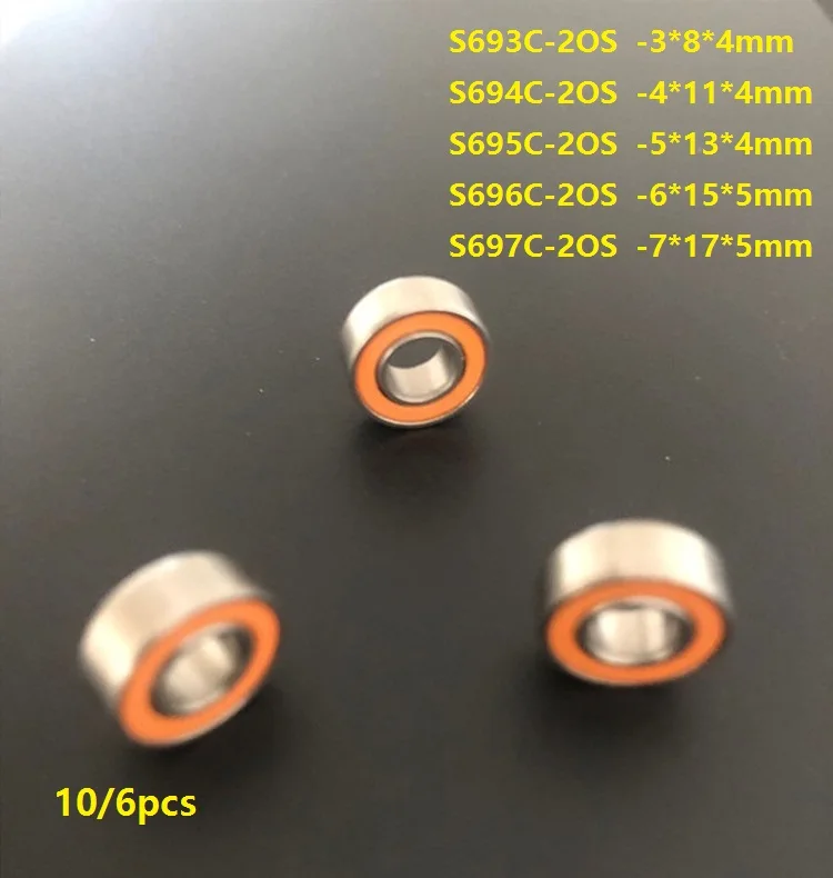 6/10pcs S693C-2OS S694C-2OS S695C-2OS S696C-2OS S697C-2OS ABEC-7 Stainless Steel hybrid Si3N4 ceramic ball bearings fishing reel