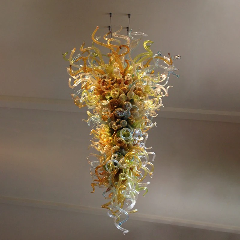 Pop Style Home Foyer Hallway Light Multi Colored Glass Chandelier