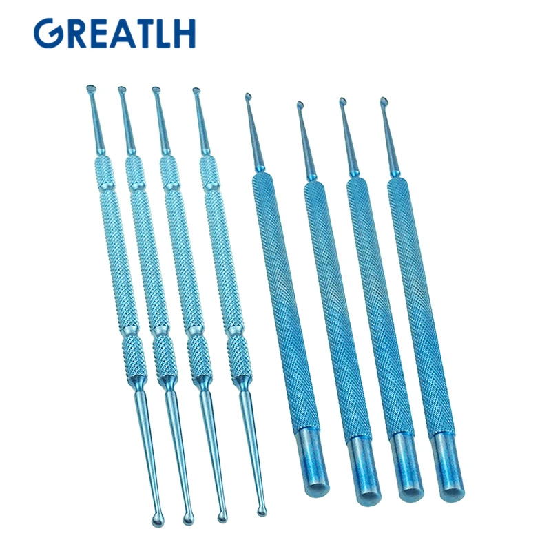 Chalazion Curette Titanium Single head ophthalmic Double-ended  Micro autoclavable ophthalmic eye instrument Eyelid Tools