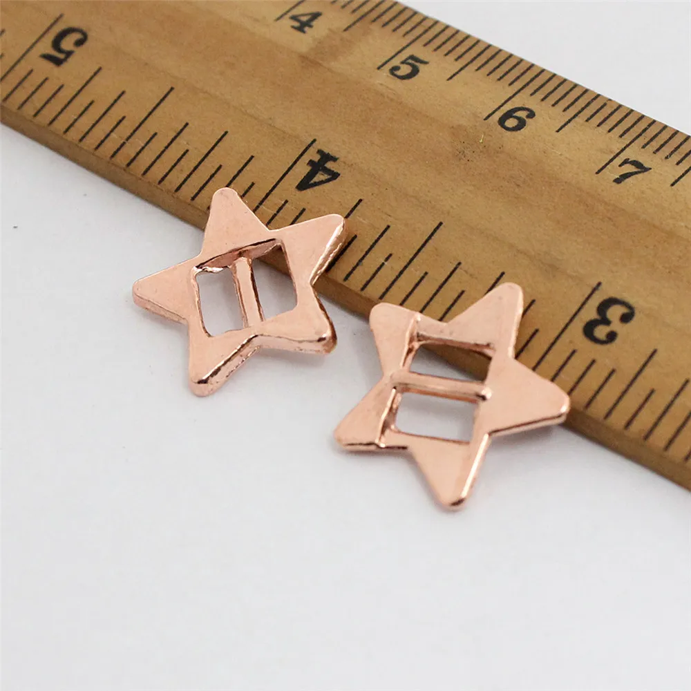 Onebeading Fashion Star Slider Bracelet Necklace Cord Beads Watch Chain DIY Making Accessories 16x17mm Hole: 3x6mm 50pcs K01258