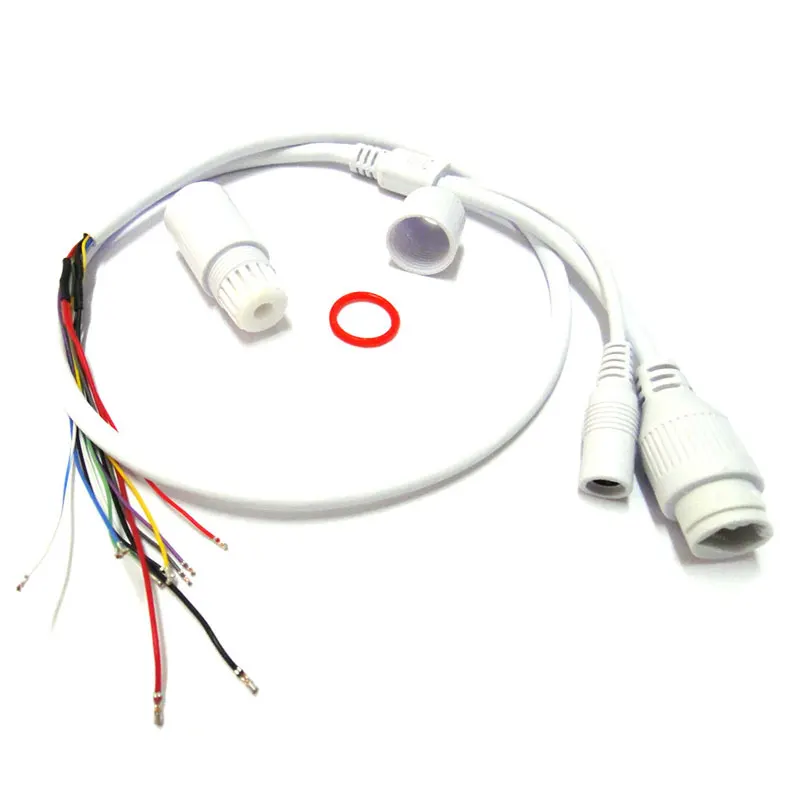 2pcs CCTV Waterproof POE LAN cable for IP camera board module with weatherproof connector