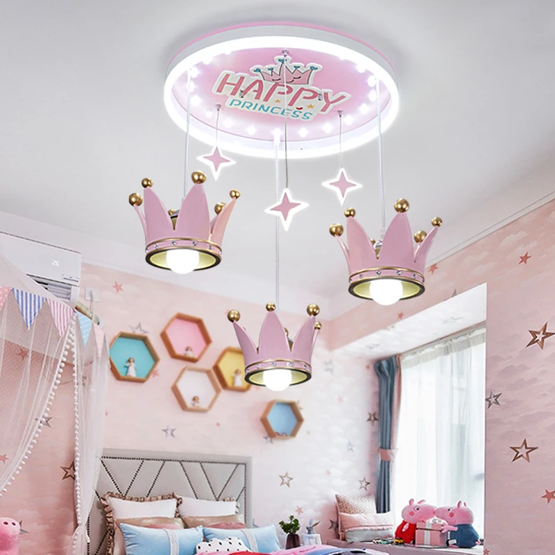 Crown home decoration salon kids bedroom decor led lights for room chandeliers ceiling dining room indoor chandelier lighting