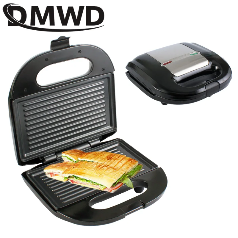 750W elektryczny wafel kanapkowy Panini maszyna wielofunkcyjne jaja toster Mini chleb Grill stek smażenie piekarnik wafel żelaza ue