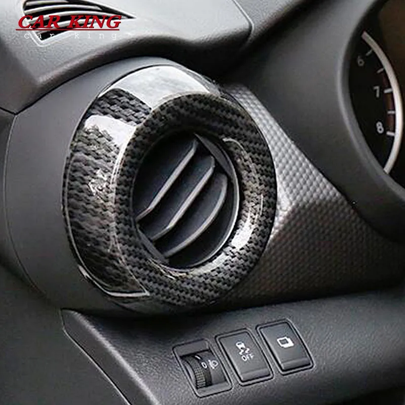 AC Vent Cover For Nissan Kicks 2017-2021 Accessories Air Conditioning Outlet Protection Covers Trim Carbon fiber Car Styling