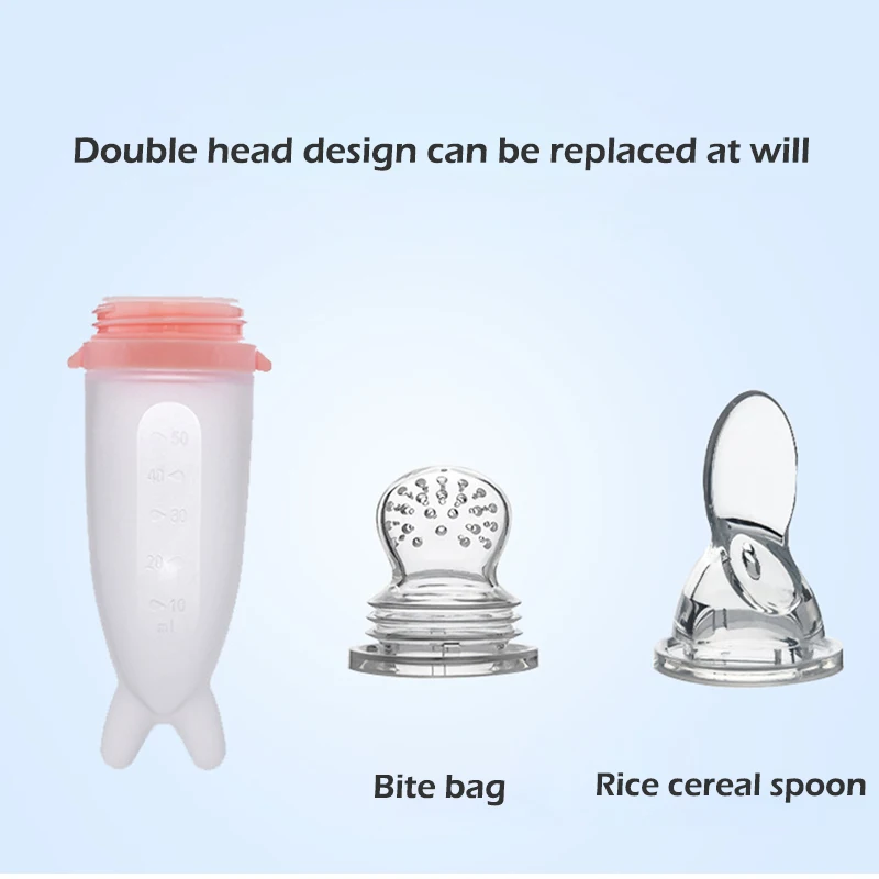 Baby Dishes Rice Cereal Spoon Silicone Tableware Kids Double Head Design Silicone Spoon Soother Pacifier For Babies Feeder