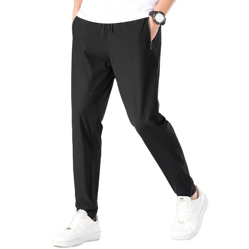 

High Quality Casual Big Pants Men Summer Cool Sweatpants Male Trousers Breathable Elastic Plus Size 5XL 9XL150KG Black Pants