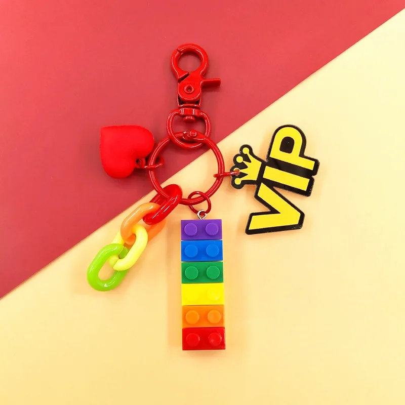 Niedlicher Regenbogen-Baustein, Spielzeug, Ziegel, Herz, Kunstharz, Charms, Anhänger für Ohrringe, Schlüsselanhänger, Dekoration, Modeschmuck, Accessoires – Detail 8