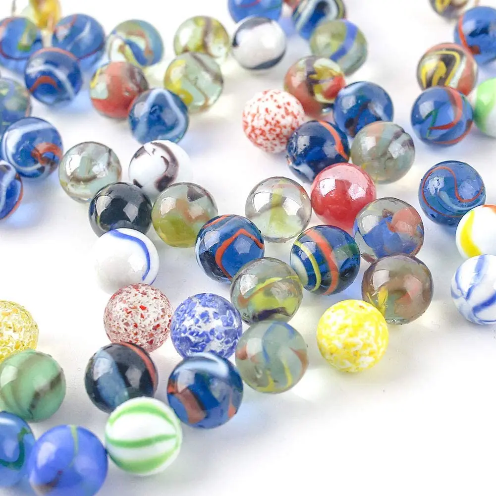 60PCS Colorful Glass Marbles 16MM Marbles Bulk for Kids Marble Games Toys DIY and Home Decoration