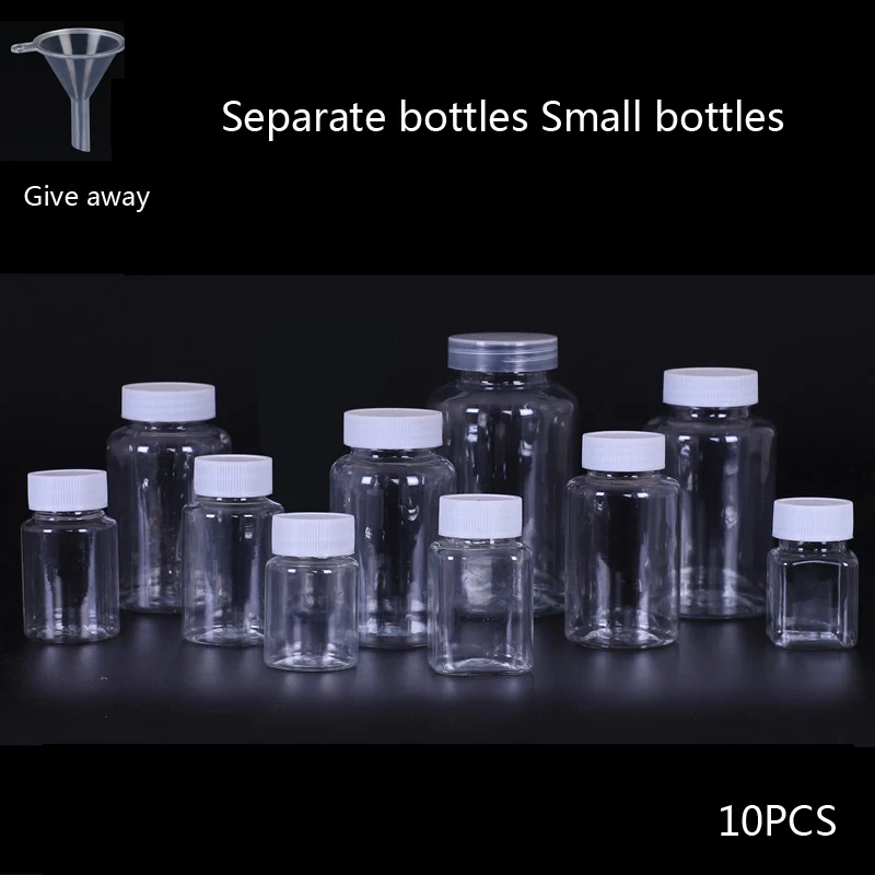 5-30pcs Refillable Bottles 15ml 20ml 30ml 50ml 60ml80ml 100ml Plastic PET Clear Empty Seal Bottles Container with screw cap