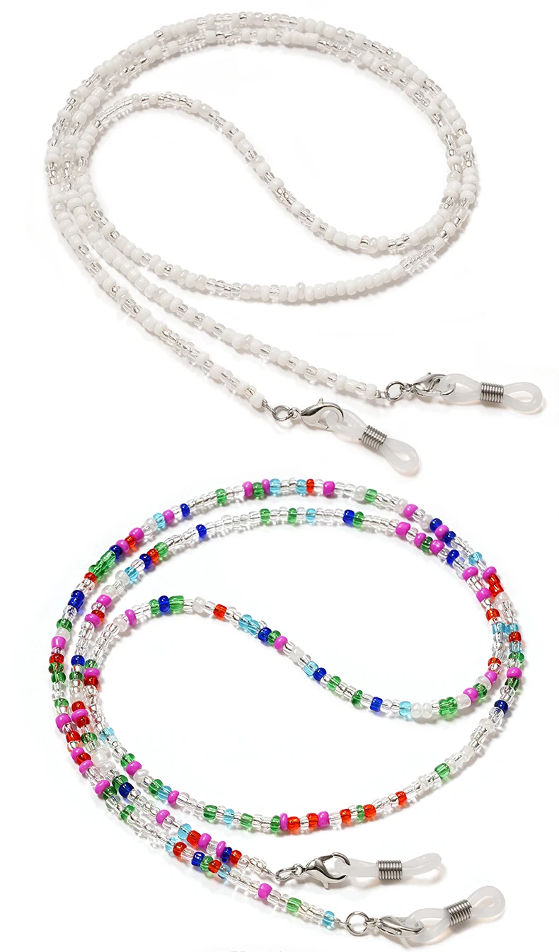 Perlenbesetzte Brillenketten, farbige Brillenbänder für Damen, Brillenbänder mit Perlen für Damen, handgefertigte Brillenbänder für Damen – Detail 9