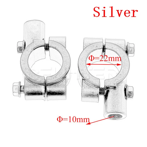 Motorrad Spiegel Halterung Clamp Rückspiegel Halter Adapter Silber Schwarz Metall 22mm 25mm Lenker 10mm 8mm Gewinde 2PCS