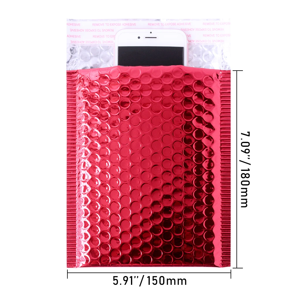 10PCS Dark Red Bubble Mailers Padded Envelopes Packaging Shipping Bags Plastic Bubble Bags Business Postal Mailing Envelope