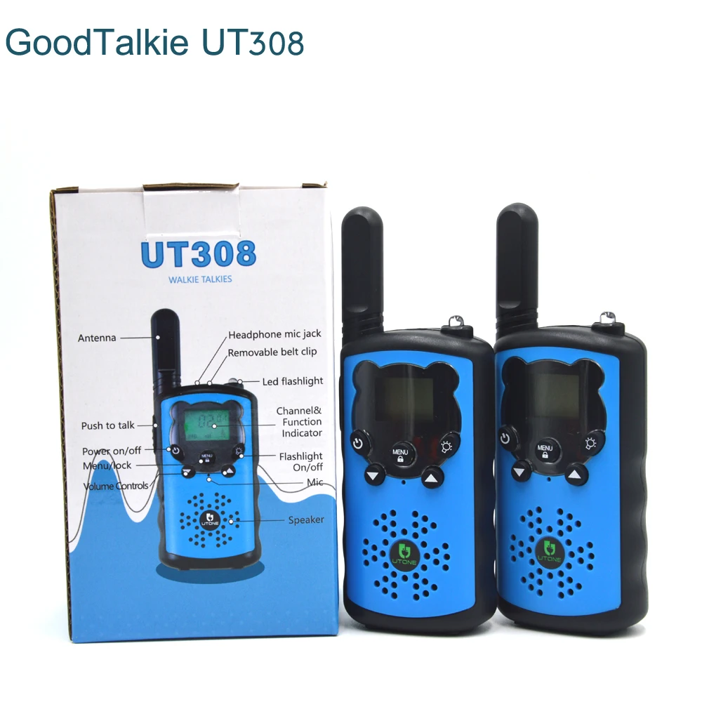 어린이용 GoodTalkie UT308 워키토키, 놀이 및 여행용 워키토키, 통신 거리 3.5km, 400-470Mhz, 2 개