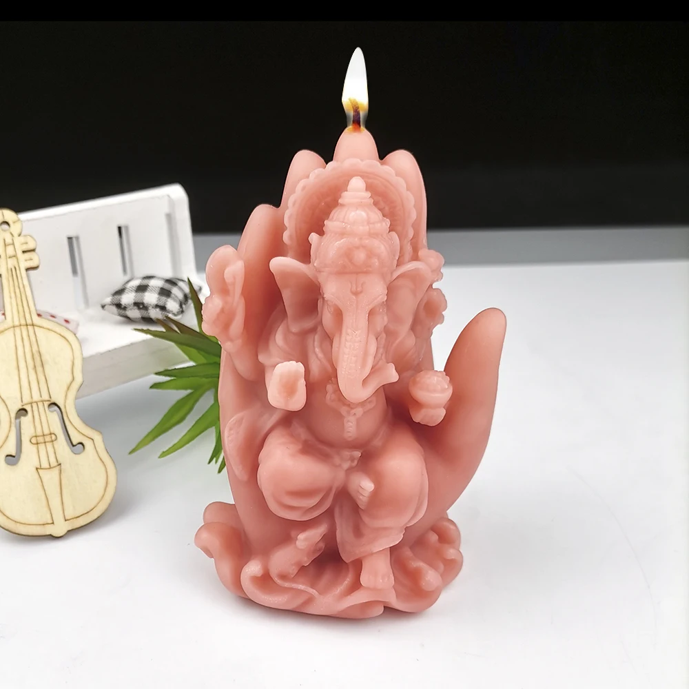 3D Elephant Buddha Shape Silicone Mold Cake Candle Soap Gypsum Resin Mould DIY Aromatherarpy Household Decoration Craft Tools