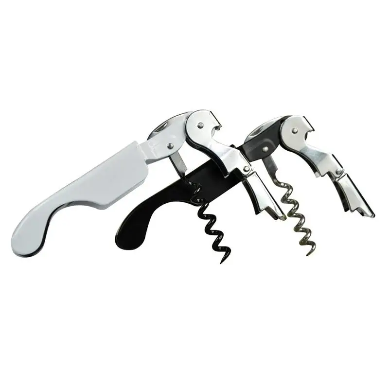 Portable Sommelier Knife Stainless Steel Wine Openers Corkscrew Beer Bottle Can Bottler Opener Black Wine Utensils Bar Tools 1pc