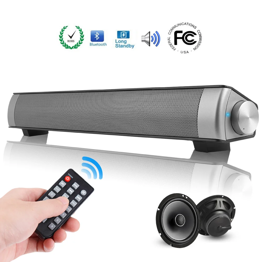 Sound Bar Wired & Wireless Connection 3D Surround Sound Speaker Bar Bluetooth Home Theater with Remote Control