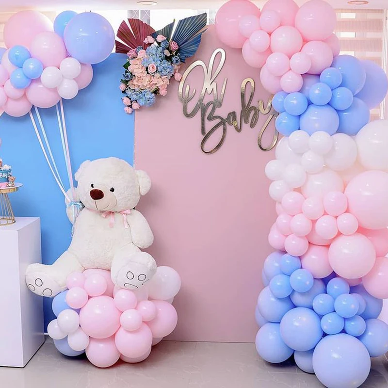 127 Pcs Romantic Macaron Candy Pink Blue White Balloon Garland Arch Set Baby Shower Birthday Wedding Party Graduation Decoration