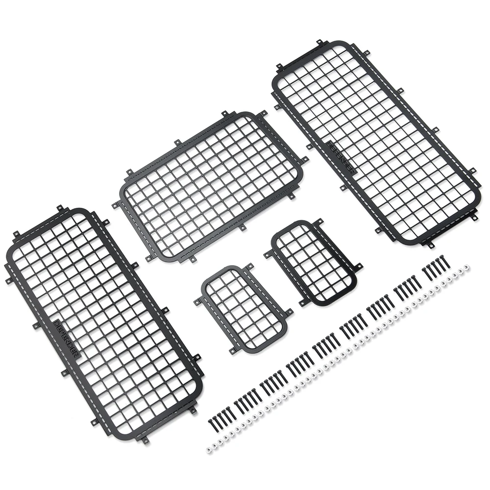 AXSPEED Metal Window Mesh Protective Net for TRX4 Defender 1/10 RC Crawler Car Rear Side Window Net Tail Windows