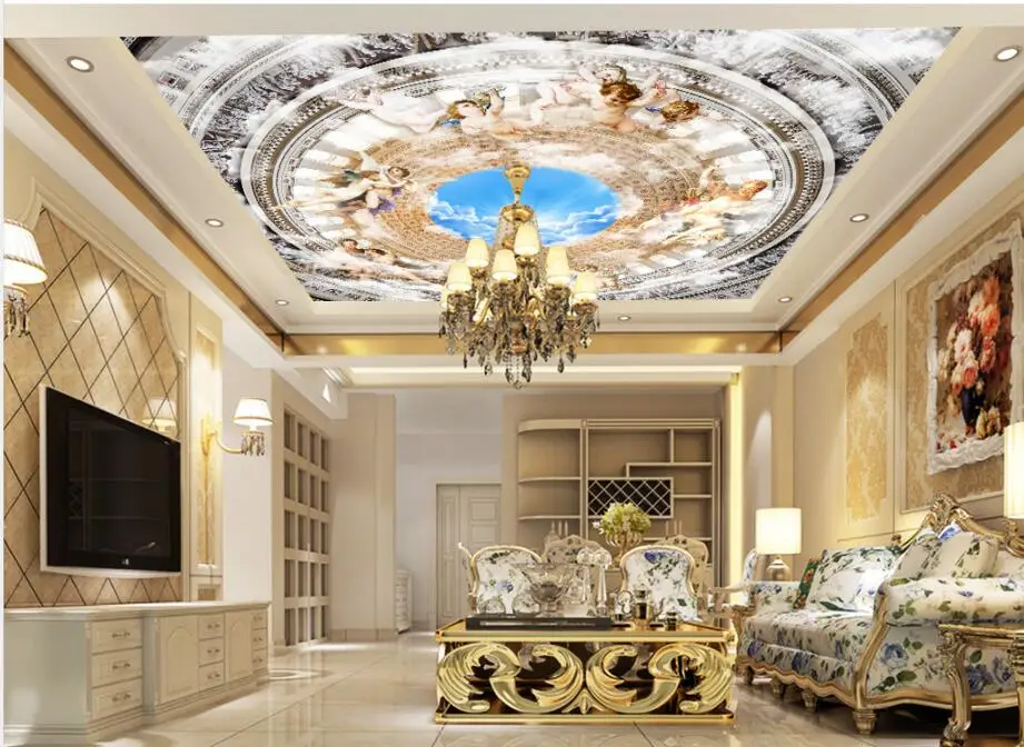 

Angel Love 3D European Ceiling Photo Wallpaper Living Room Bedroom KTV Ceiling Murals Wallpaper