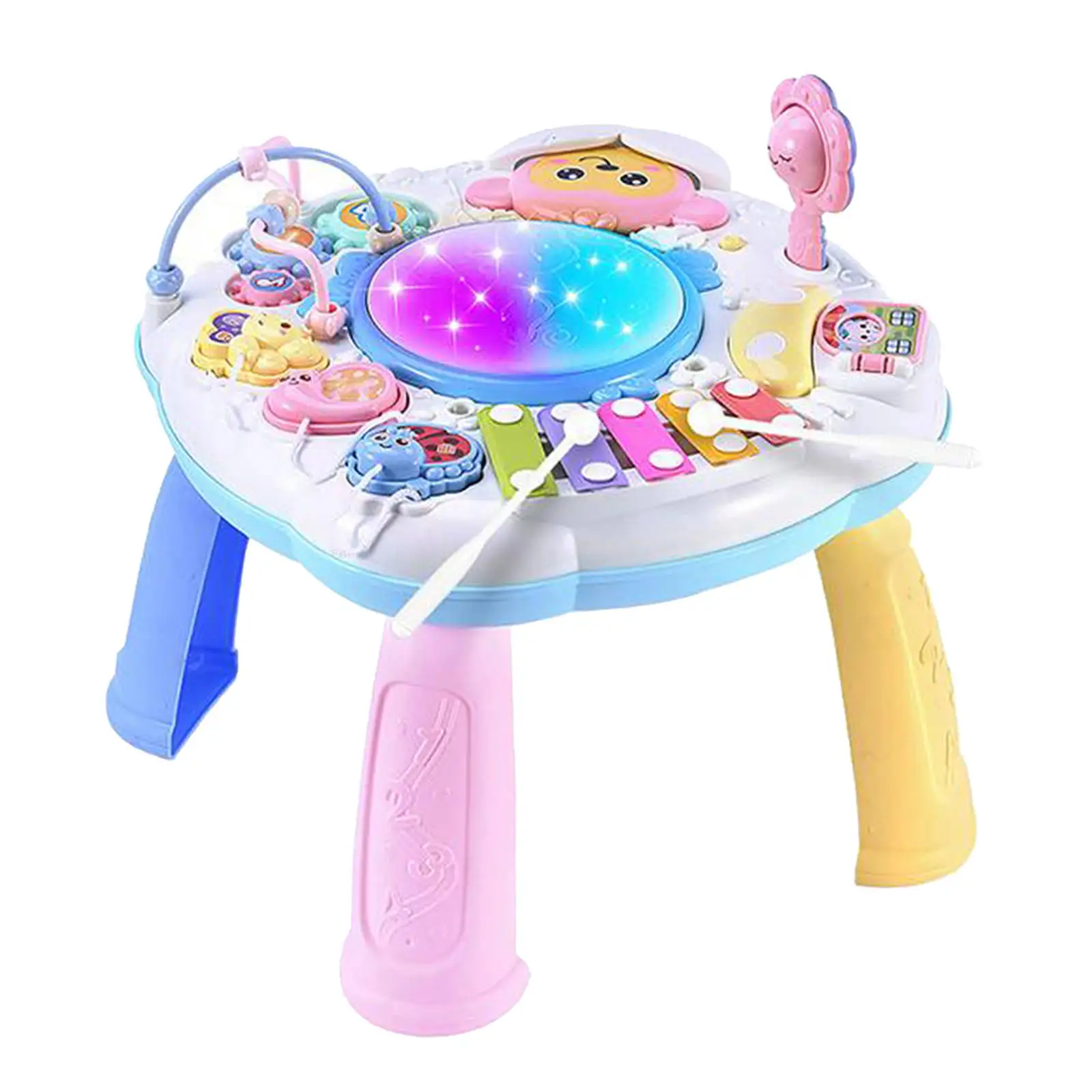 Infants Musical Instrument Learning Table Baby Early Educational Kids Study Activity Center Music Puzzle Game Piano Drums Toys