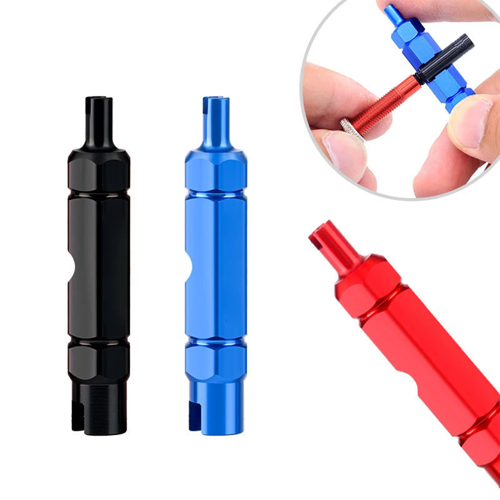 Air Valve Wrench Aluminum Alloy Bike Valve Core Remover Portable Tire Nozzle Removal Spanner Multi-function Valve Core Tool