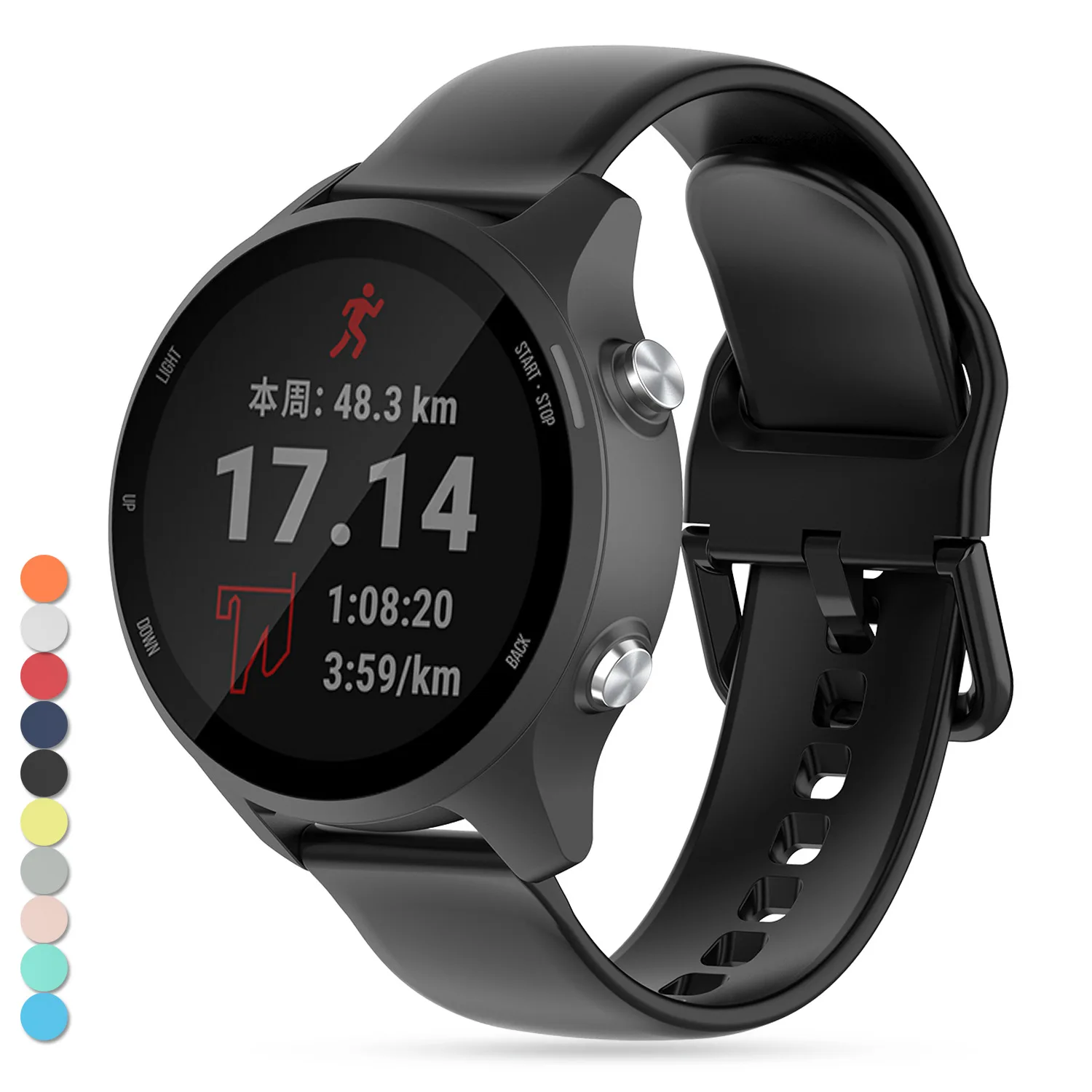 20 مللي متر حزام الساعات ل Garmin 245 حزام ل Forerunner245 645 ساعة ذكية الرياضة سيليكون شريط للرسغ اكسسوارات Correa سوار