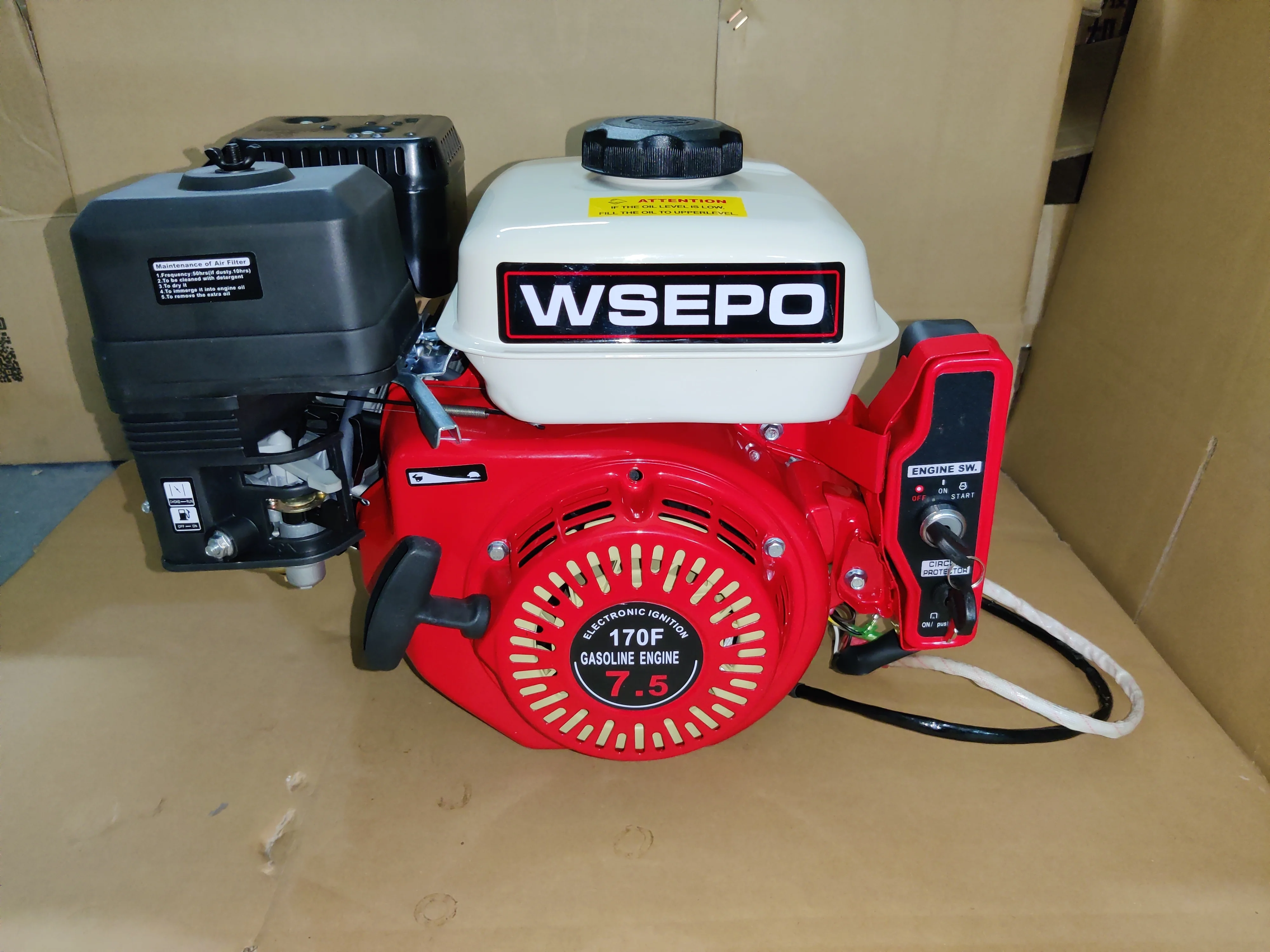 WSE-170F 7HP 212CC Manual Or Electric Start Air Cool 4-Str. Gas Engine Used For Gokart Pump Genset Road Cutter Compressor Etc