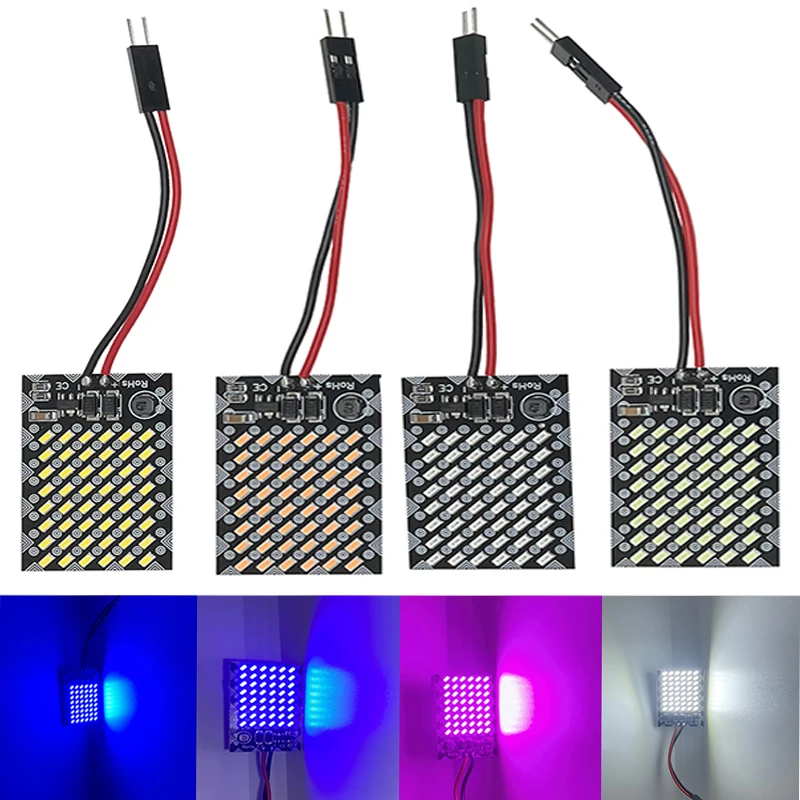 Truck Interior Panel Light Reading Lamp Plate Light 9 48 SMD 2835 LED Roof Bulb T10 BA9S C5W Festoon White Ice Blue Pink 12V/24V