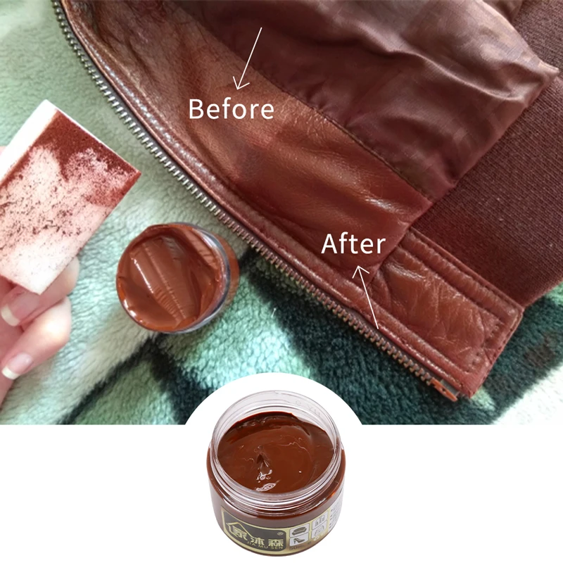 Medium Brown Leather Care Paint Beige Holes Scratch Cracks Rips Leather Repair for Bag Sofa Shoes Clothes Leather