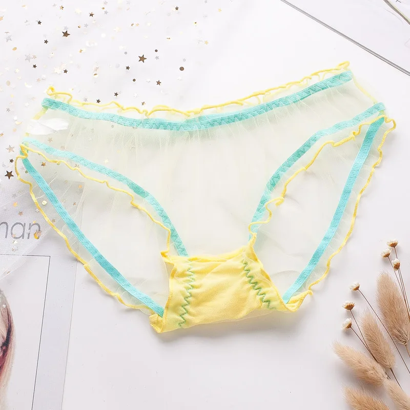 12-20years Old Girl Panties Mesh Fabric Young Girls Underwear Seamless Lace Panties For Teenagers Girl Clothing