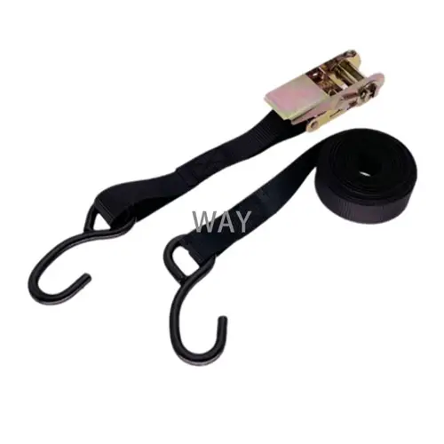 1 unidad CVP 1 ""2m 800kg correa de amarre de remolque negra hebilla de trinquete gancho en S piezas de RV accesorios de Camper componentes de caravana