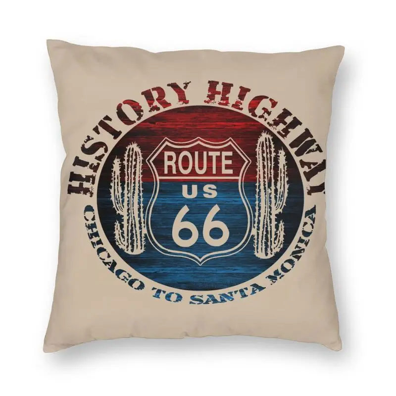 Route 66 The Great America Road Trip Perfect Gifts Pillow Case Home Decorative Main Street of America Cushion Cover for Sofa