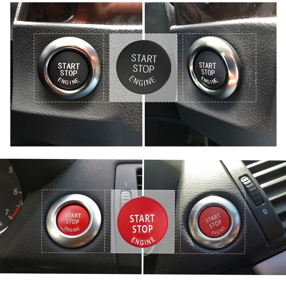 START Stop Engine Button Replace Cove for BMW X1 X5 E70 X6 E71 Z4 E89 3 5 Series E90 E91 E60 Key Decor Ring Trim Cap Switch Kit