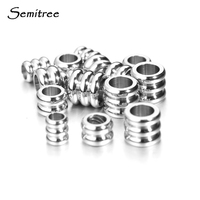 Semitree 20pcs 3mm 4mm 5mm Stainless Steel Big Hole Spacer Beads DIY Charm Necklace Bracelet Jewelry Making Findings Accessories