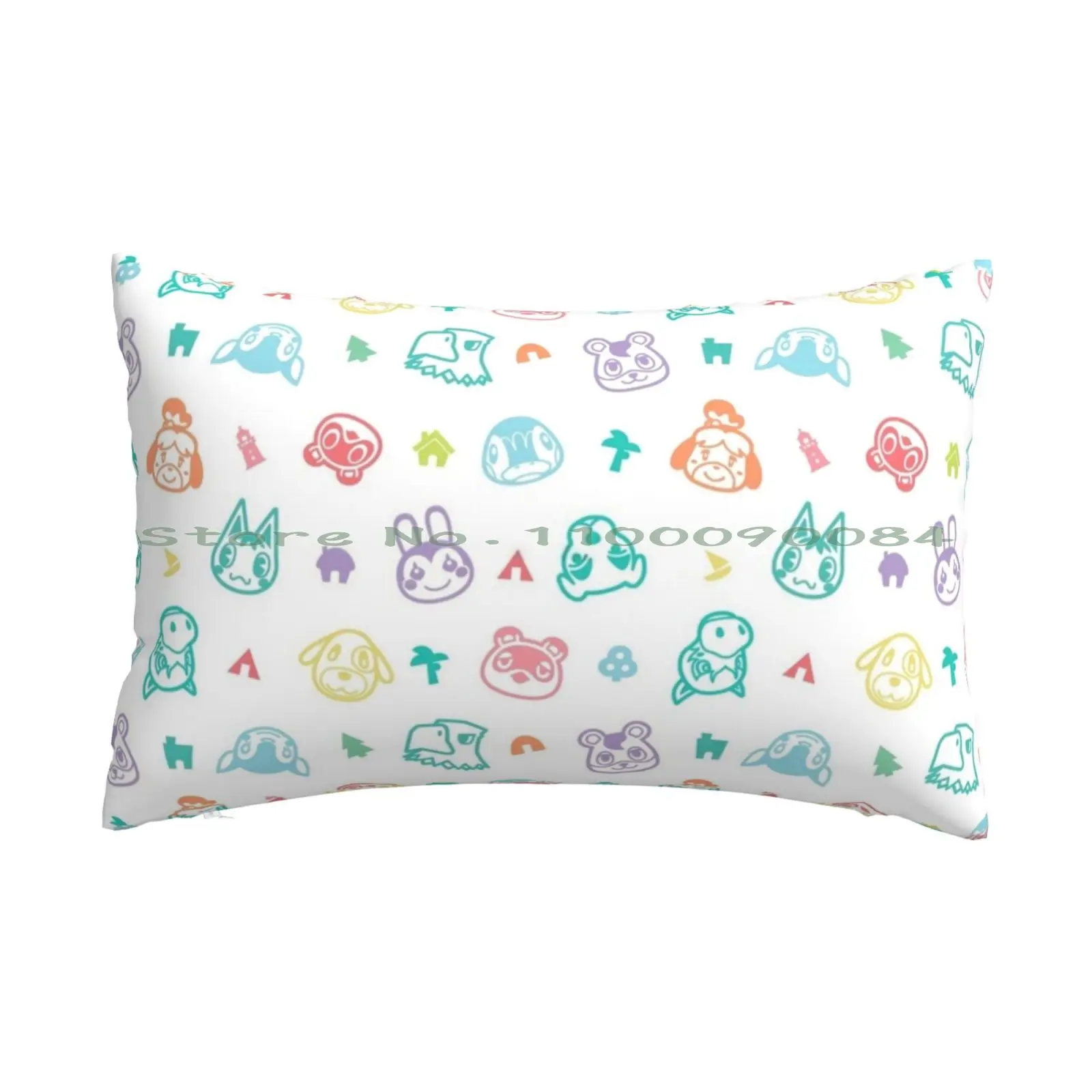 Cute Animal Pillow Case 20x30 50*75 Sofa Bedroom Acnh Acnl Isabelle Tom Nook Animal New Horizons Animal New Leaf Long Rectangle