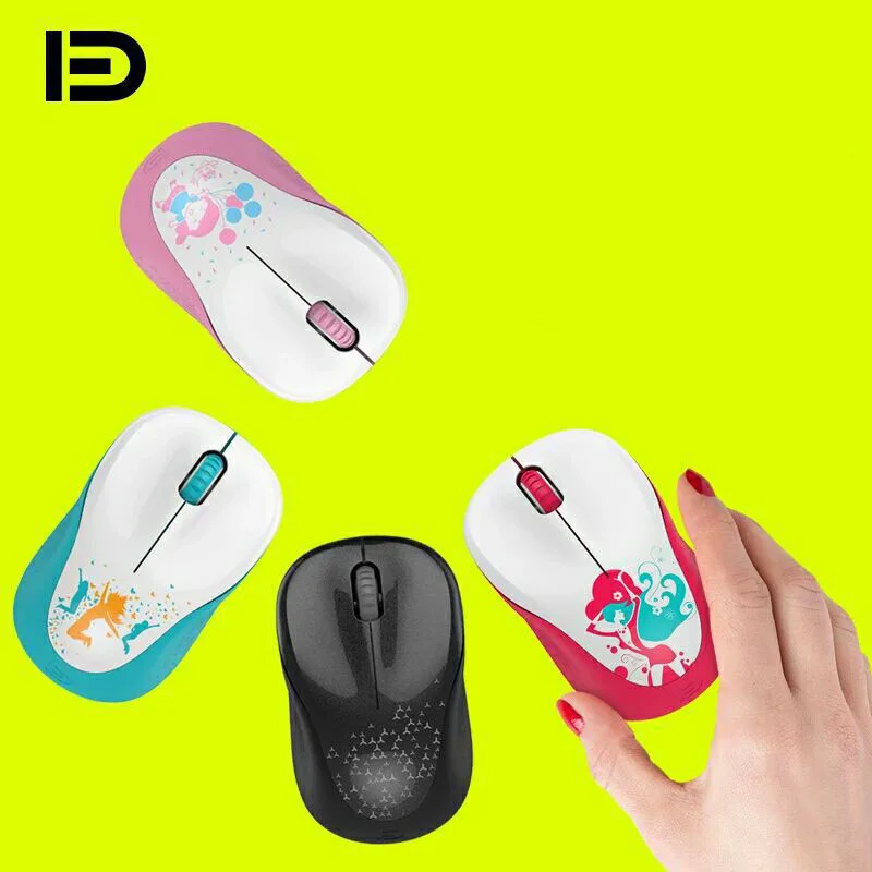 

Cute Cartoon 1600 DPI USB Optical Wireless Computer Mouse 2.4G Receiver mini Ergonomics Mouse for PC Laptop for Pink Girl