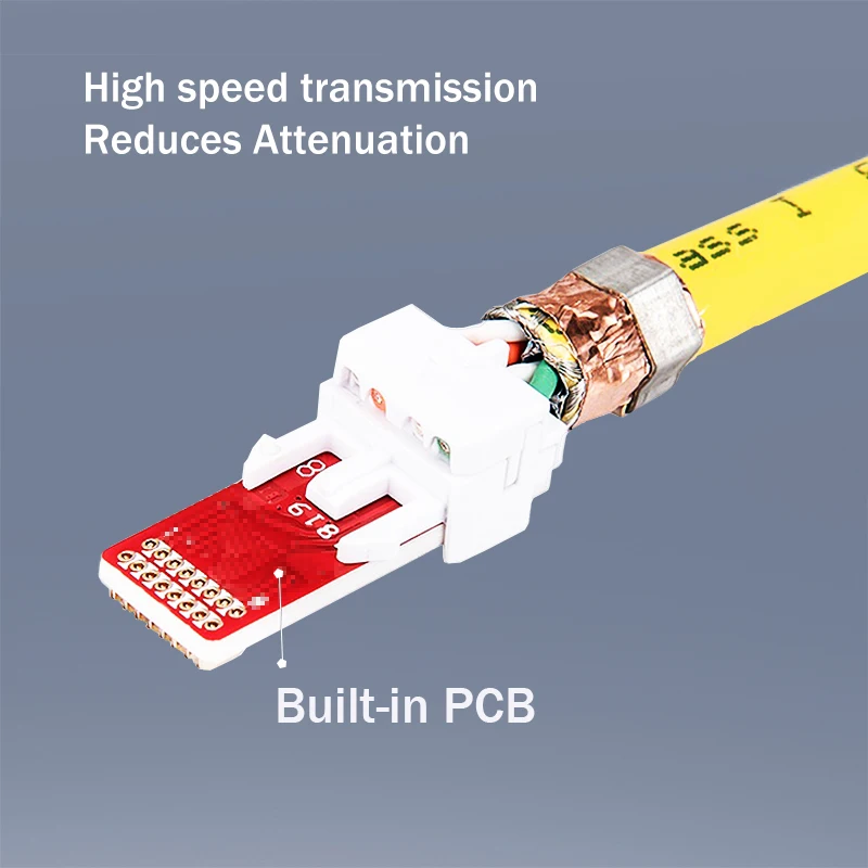 RJ45 Network Cat8 Patch Cord 40G 2000MHz Ethernet Cat 8 Patch Cable Connector Built-in PCB GHMT Channel Link Certified