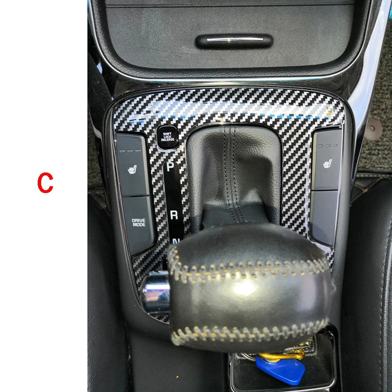 Inner Real Carbon Fiber Shift Knob Gear Cover Trim Panel Frame Styling Accessories for Kia K3 2016 2017