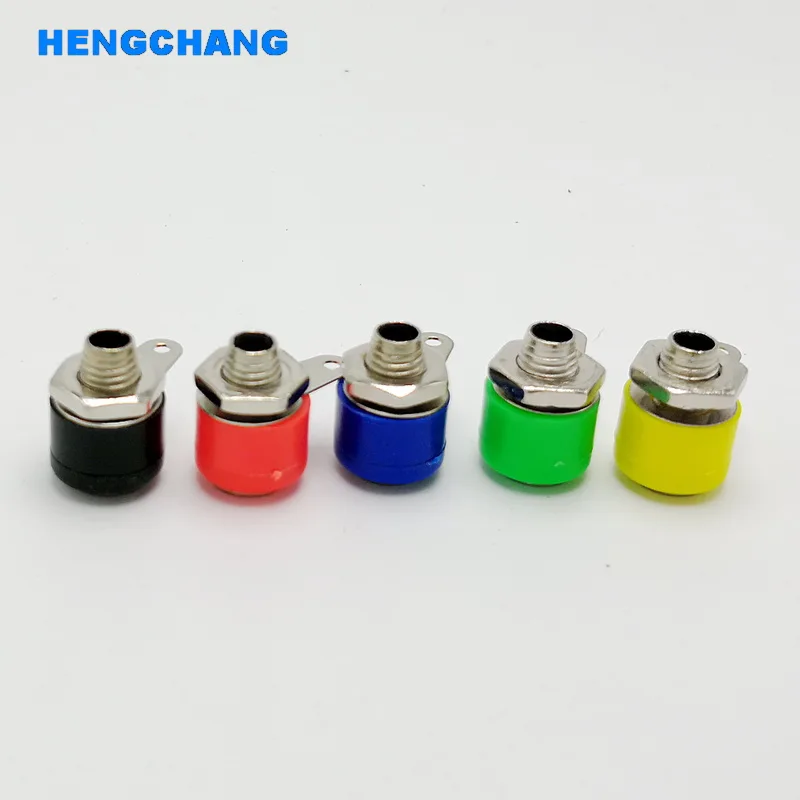 ซ็อกเก็ตกล้วย4มม. 5สีขั้วต่อตัวเมียกล้วยช่องเสียบและถอดอย่างรวดเร็วสำหรับแผงทดลอง10ชิ้น/ล็อต