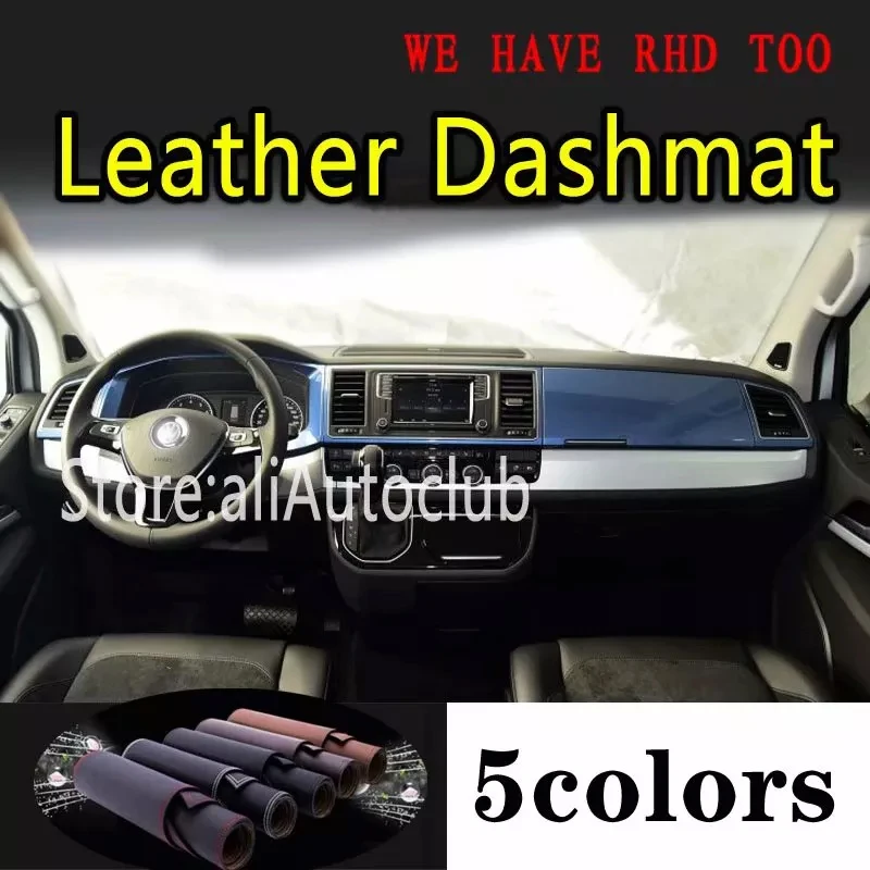 For Volkswagen VW Multivan T6 T5 Transporter 2016 2017 2018 2019 2020  Leather Dashmat Dashboard Cover Pad Dash Carpet Car