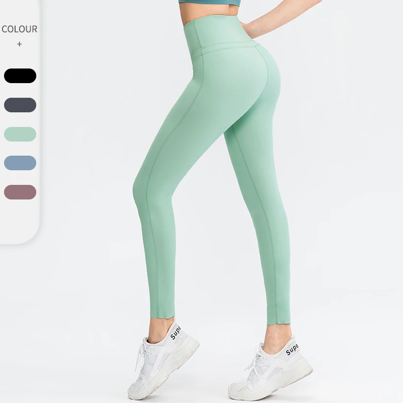 Yoga Seamless Pants Solid Color Sports Leggings High Waist Gym Tights Push Up Sport Girl Tummy Control Plus Size Fitness Pants