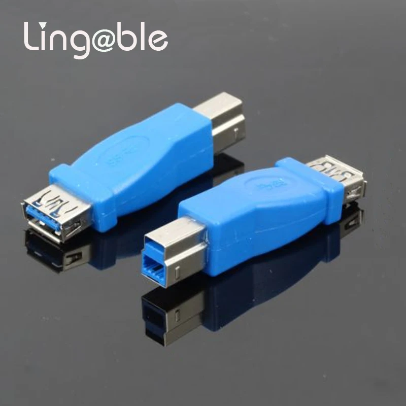 Lingable USB 3.0 drukarki adpater USB3.0 typ B męski/żeński na męski/żeński konwerter złącza drukującego do skanera