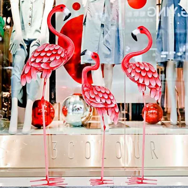 Figurki Nordic Flamingo, statua ogrodowa na zewnątrz, wystrój pokoju, akcesoria do dekoracji ślubnych, prezent, 120 cm dostosowane