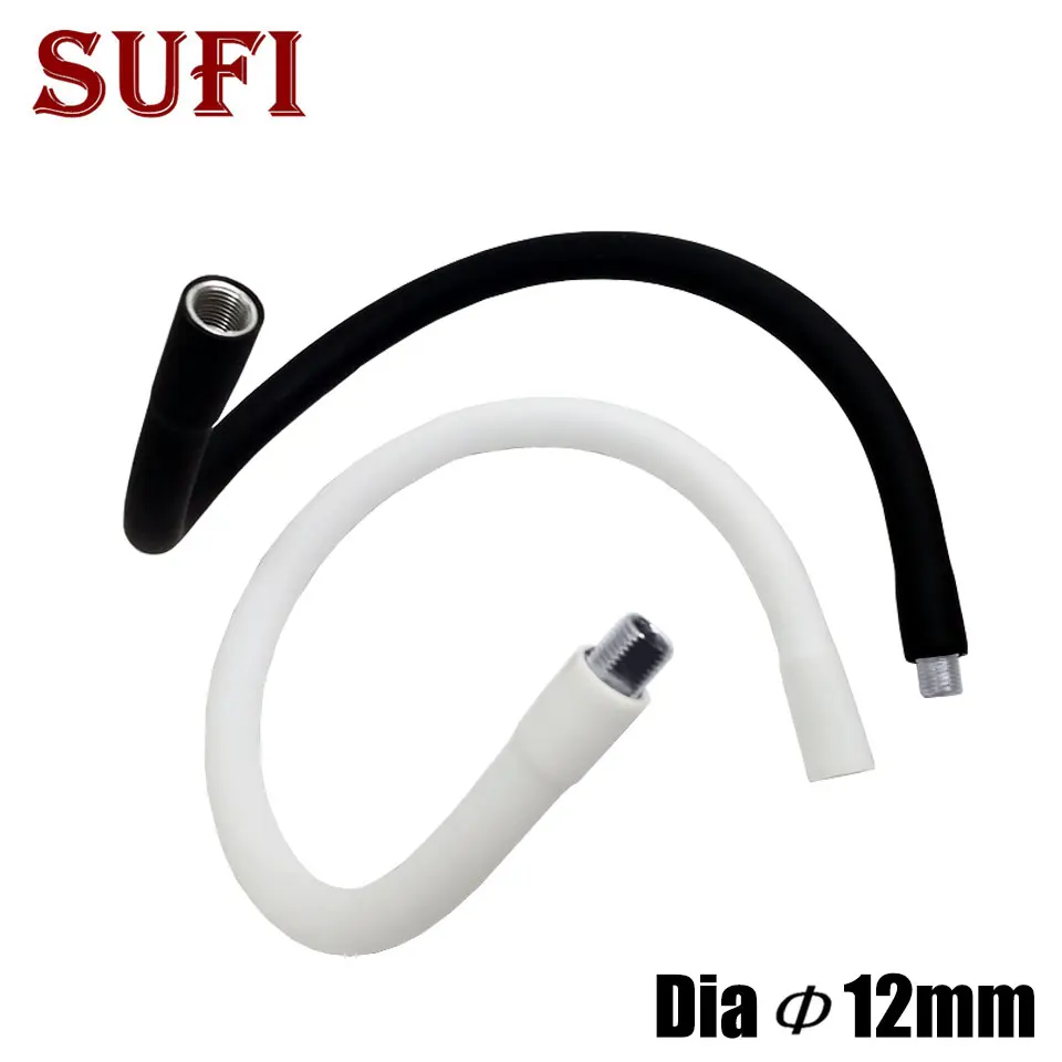 Dia12mm LED Gooseneck Silicone Metal Hose Flexible Holder M8+M10 / M10+M10 Bendable Shaping Universal Hose Metal Serpentine Tube