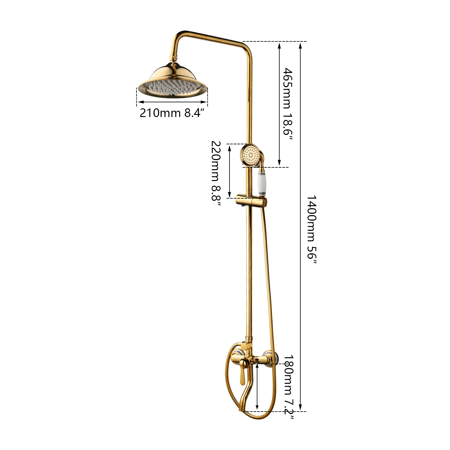 Imagem -03 - Kemaidi-wall Mount Exposed Shower Faucet Sistema de Chuveiro Funções Latão Shower Head Misturador para Banheira