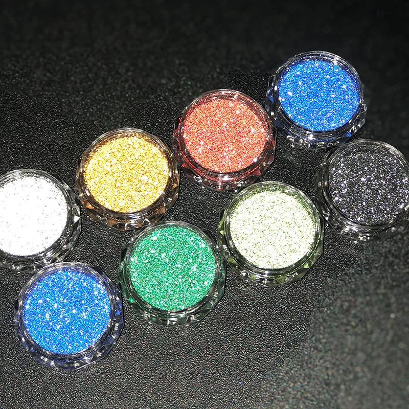 8 Summer Sparkle Colors Reflektierendes Kristalldiamantpulver Ultrafeiner, super blinkender Pigmentstaub DIY Glitzerdiamantpulver