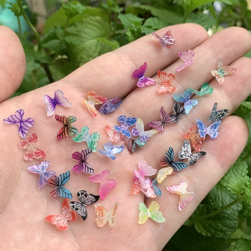 Mixed colors 3D butterfly DIY decorative accessories nail rhinestones crystal butterfly nail art decorations 30pcs/lot