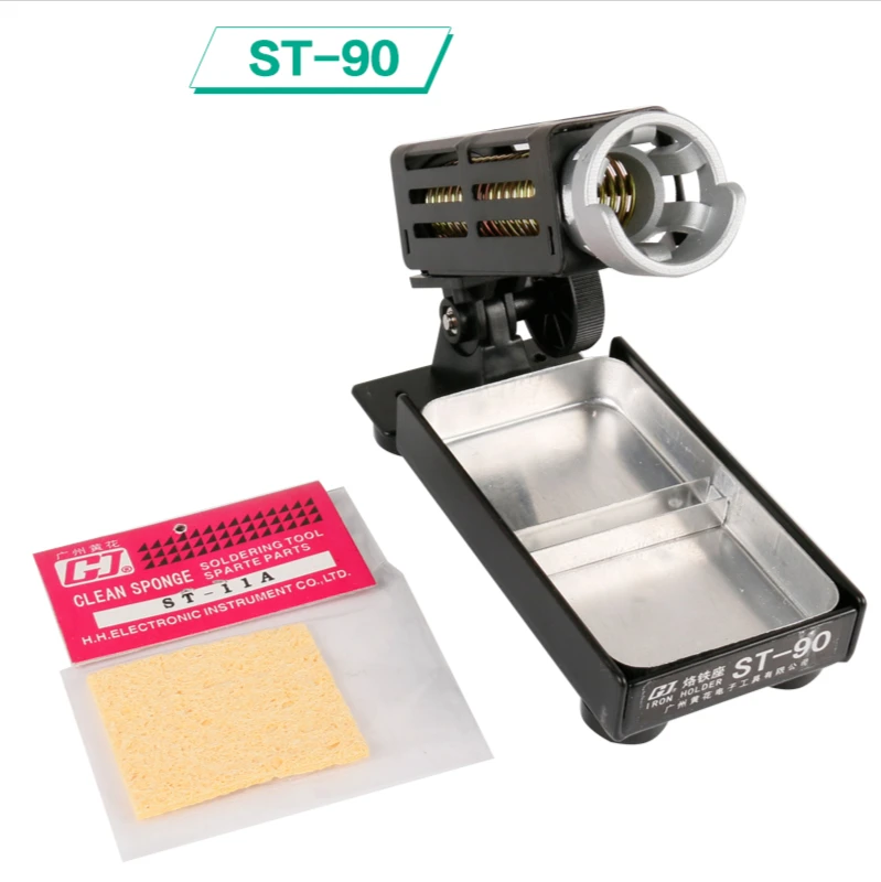 

Metal ST-90 Professional Soldering Iron Stand Holder Station Adjustable Elevation Angle Cleaning Sponge